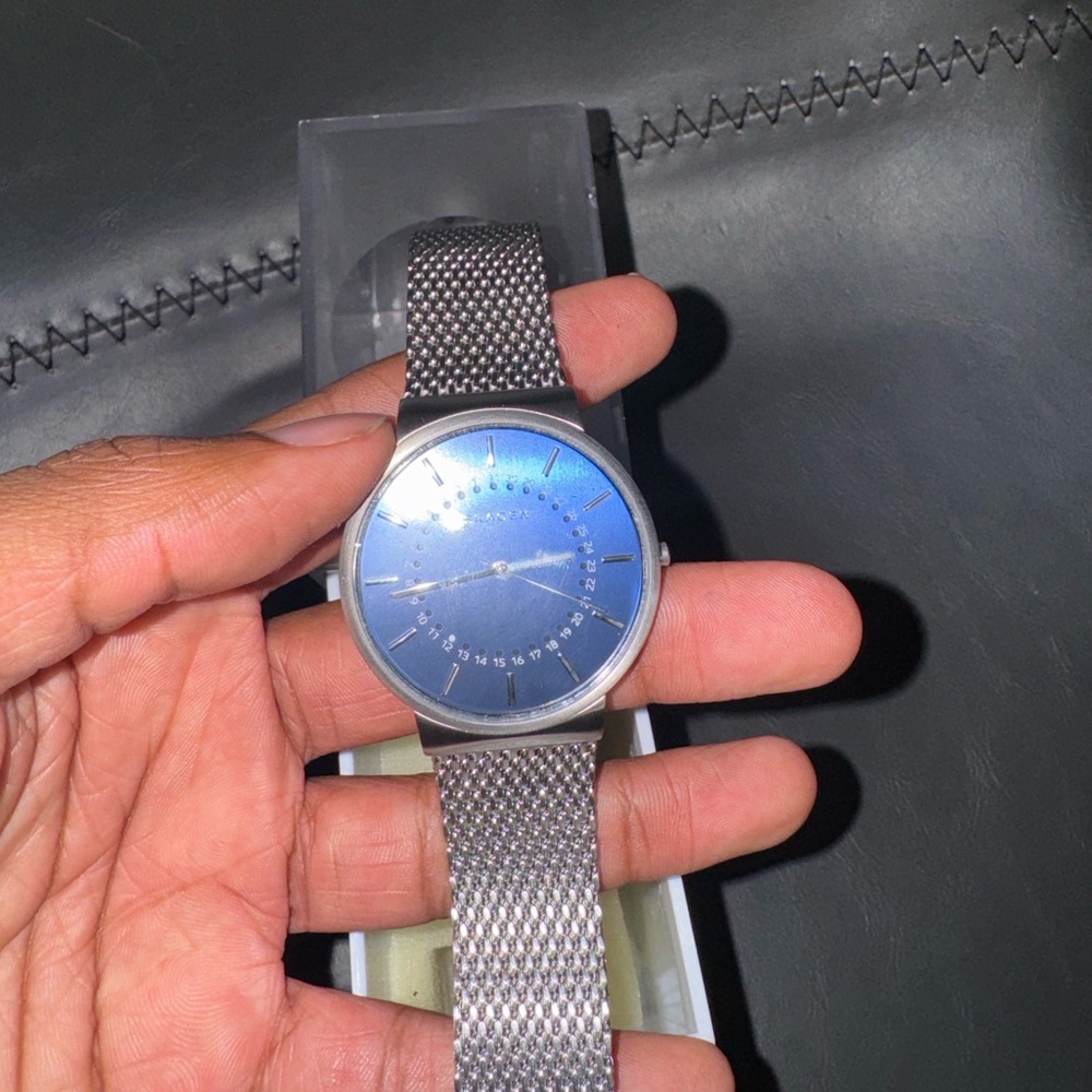SKAGEN, blue & silver